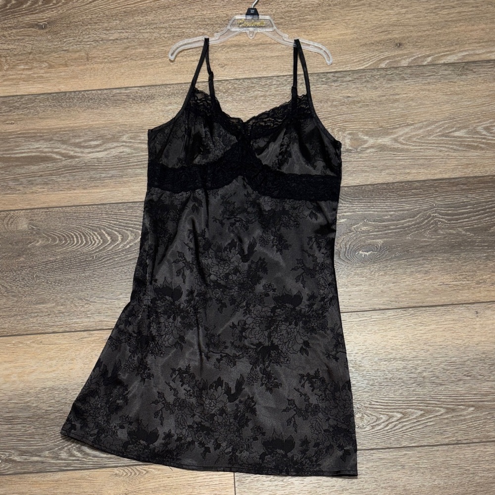 Black Floral Lace Slip
